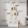 75.6 Inches Large Cat Tree with Litter Box Enclosure, 2-in-1 Multi-Level Cat Tower with Condos - 2 of 4