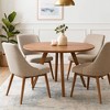 Royal Hampton Dining Table | 47" Round Top | Handmade Natural Brown Mango Wood | Angled Four Legged Base - 4 of 4
