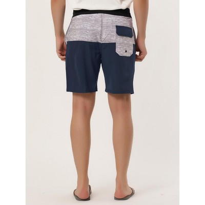 Lars Amadeus Men's Holiday Contrast Color Design Drawstring Waist Beach Board Shorts 2 Pack Gray Navy/Navy Leaf 32 — фото 4