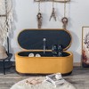 Nordlys Bouclé and Wood Storage Bench Modern Design Style Upholstery Entry - 2 of 4