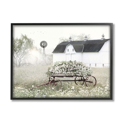 Stupell Industries Vintage Country Flower Wagon Framed Giclee