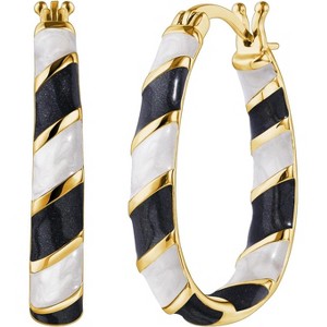 Women's Christmas earrings, Christmas enamel holiday decorative hoop earrings, exquisite jewelry gift. - 1 of 4