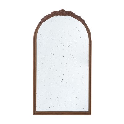 GlasFlength Decorative Wall Mirrors Classic Mirror Wall Mirror Decorative Arched Mirror Vanity Mirror for Living Room, Brown, 22.8"*2"*41.9"