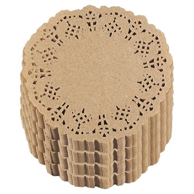 Juvale Lace Paper Doilies - 1000-Pack Round Decorative Paper Placemats Bulk , Brown, 4"