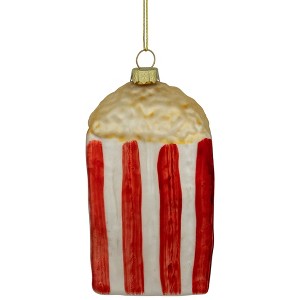 Northlight 4.5" Red and White Popcorn Glass Christmas Ornament - 1 of 4
