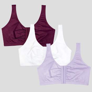 Fruit of the Loom Women's Plus Tank Style Cotton Sports Bra 3-Pack Lilac  Iris Cotton/Heather Grey/ White 50