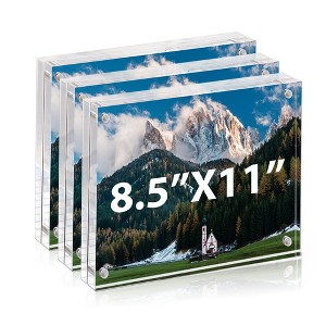 BP4U Acrylic Double-Sided Magnetic Picture Frame, Clear Frameless Freestanding Photo Frame for Home or Office Tabletop Display - 1 of 4