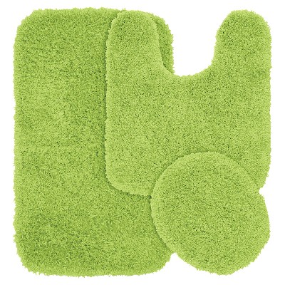 green bathroom rug set