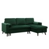 88" Reversible Pull-Out Sleeper Sectional Sofa Bed with Storage Chaise, Velvet Upholstery, Left/Right Hand Chaise - 4 of 4