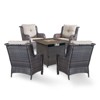 POCASSY 5-Piece Patio Furniture Set with Fire Pit Table, Outdoor Seating Set with 50000 BTU Fire Pit, All-Weather Wicker Patio Bent Armchair - 3 of 4