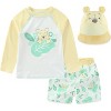 Disney Winnie The Pooh Baby Boys UPF 50+ Rash Guard, Swim Trunks and Sun Hat with Ears 3 Piece Bathing Suit Set for Infants - 12M - 2 of 4