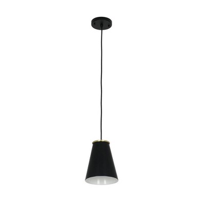 10.38" Metal Pendant Ceiling Light Black - Cresswell Lighting