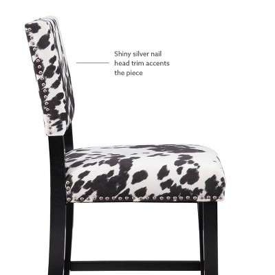 Clayton 24" Black Leather and Wood Swivel Counter Stool