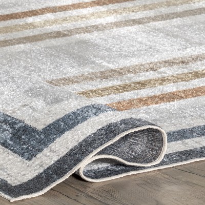 Aliénor Multicolor Striped Machine Washable Area Rug