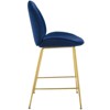 Modway Scoop Gold Stainless Steel Leg Performance Velvet Counter Stool Navy – Glam Kitchen Island Bar Stool with Padded Seat - 2 of 4