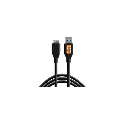  Tether Tools Pro 15' USB 3.0 Male (Type A) to Micro (Type B) 5-Pin Cable, Black 