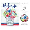 Magnolia Garden Welcome Faith Family Friends 13 x 19 White Polyester Outdoor Hanging Flag - 2 of 2