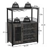 3-Tier Wine Bar Cabinet with Detachable Wine Rack and Drawer, Industrial Sideboard and Buffet Cabinet - 2 of 4