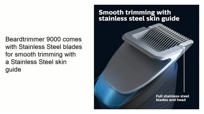 Philips Norelco Series 9000 Beard &#38; Hair Men&#39;s Rechargeable Electric Trimmer - BT9810/40, 2 of 12, play video