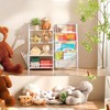 Infurnic Decorative Bookshelf Kids Bookshelf Book Shelf with Side Pocket, 4 Tier Sling Bookcase Toy Organizer Toddler Nursery Book Shelves, White, - 3 of 4