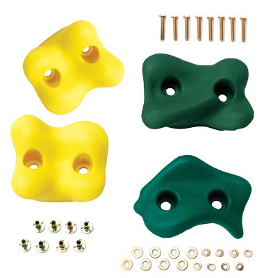 Swing-N-Slide Climbing Rock Holds - Green/Yellow (4-Pack)