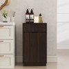 Gulches 19 in Walnut Rectangular Engineered Wood Console Table with 10 Gallon Tilt-Out Bin Wave-Textured Drawer L-Shaped Handles - 2 of 4
