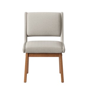 Holmdel Mid-Century Dining Chair Beige - Threshold™: Solid Wood, Foam-Filled Seat, Armless - 1 of 4