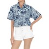 LA LEELA Women's Button Down Short Sleeve Summer Camp Short Sleeves Shirt Hawaiian Club party Casual Tops - 2 of 4