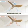 Sofucor 52'' Flush Mount Ceiling Fan without Lights with Handheld Remote and 3 Blades Reversible DC Motor Quiet - 2 of 4