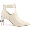 BLISSFUL STEP Women's Cutout Back Zip Stiletto Heel Pointed Toe Booties Ankle Boots - 2 of 4