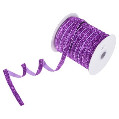 Unique Bargains Metallic Velvet Flexible Ribbon for Crafts 3/8 Inch x 50 Yards 1 Pc