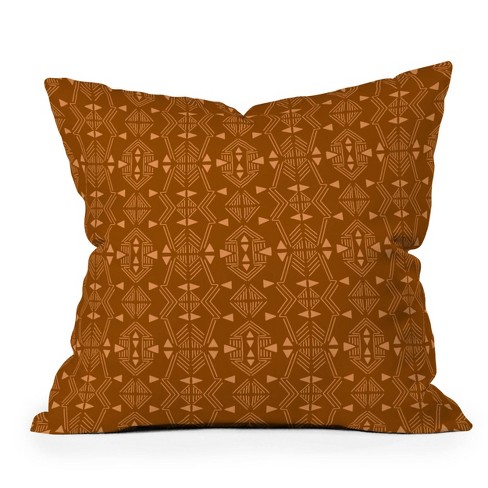 18"x18" Deny Designs Schatzi Teriana Geometric Outdoor Throw Pillow Orange - image 1 of 4