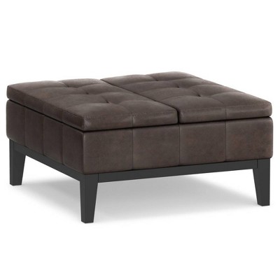 Lancaster Square Coffee Table Storage Ottoman - WyndenHall