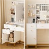 Vanity Desk with Mirror and Lights, Makeup Desk Dressing Table with LED Lighted Mirror & Power Outlet - 3 of 4