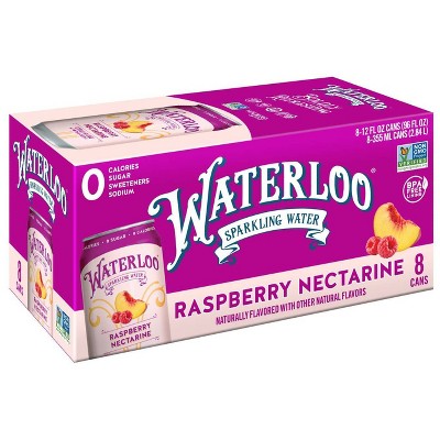 Waterloo Raspberry Nectarine Sparkling Water - 8pk/12 fl oz Cans