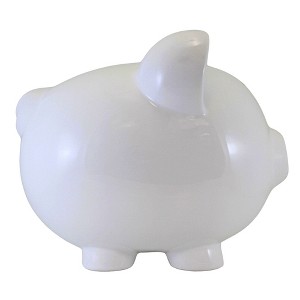 Child To Cherish 11.0 Inch Boss Hog Piggy Bank Saving Money Solid White Decorative Banks - 1 of 3