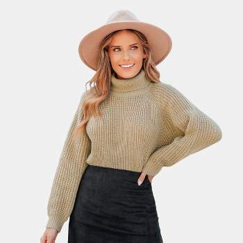 Women's Ribbed Turtleneck Long Sleeve Sweater - Cupshe