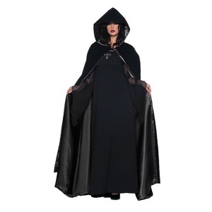 Halloween Express Women's Deluxe Velvet Cape Costume - Size One Size Fits Most - Black - 1 of 2