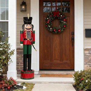 Rbied 64.75 in. H Classic Metal Christmas Nutcracker for Indoor Outdoor Holiday Standing Decor (1-Pack) - 1 of 4