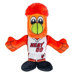 Bleacher Creatures Miami Heat Burnie 8" Mascot Kuricha Plush (Association Jersey White Uniform) - 1 of 4