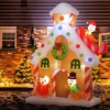 Outsunny 7FT Christmas Inflatable Gingerbread House, Huge Blow Up Christmas Decoration with Built-in LED Lights for Indoor, Outdoor, Yard, Party - 2 of 4