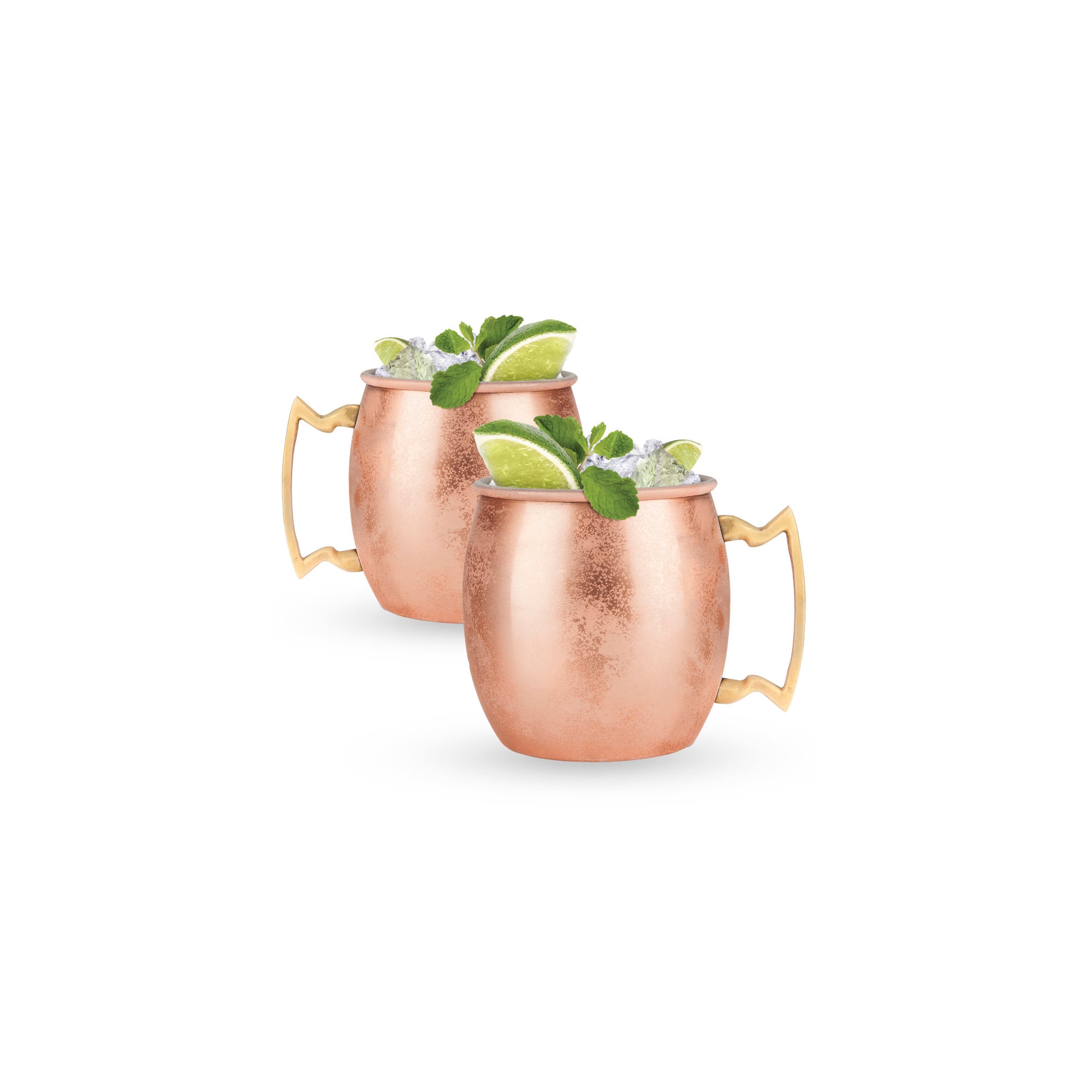 True Stainless Steel Moscow Mule Mugs, 16oz Durable Copper Cocktail Mugs for Ginger Beer Based Drinks, Set of 2, Travel, Outdoor Party, Home Bar Gifts
