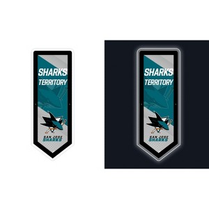 Evergreen Ultra-Thin Glazelight LED Wall Decor, Pennant, San Jose Sharks- 9 x 23 Inches Made In USA - 1 of 4