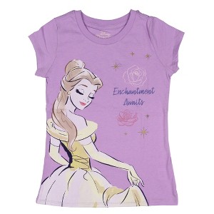 Disney Princess Girls' Belle Enchantment Awaits Graphic Print T-Shirt - 1 of 4