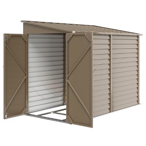 4.6' x 9' Outdoor Storage Shed, Lean to Metal Shed with Foundation Kit, Lockable Doors and Gloves for Patio, Lawn - 1 of 4