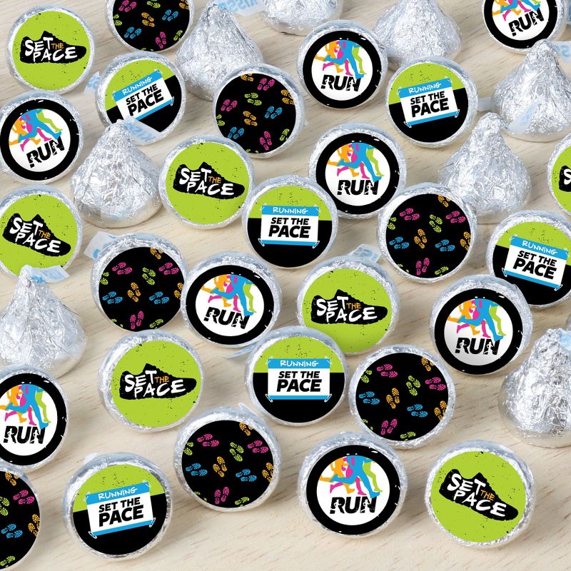 Big Dot of Happiness Set the Pace - Running - Track, Cross Country or Marathon Party Small Round Candy Stickers - Party Favor Labels - 324 Count, 1 of 8
