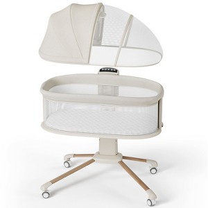 BabyBond Baby Rocking Bassinet with Breathable Mesh& Mosquito Net, Baby Bedside Sleeper with Calming Motion, 3 Adjustable Height for Infants - 1 of 4