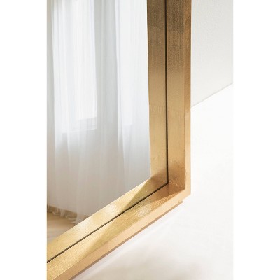 Travis Rectangular Gold Wood Framed Wall Mirror