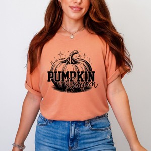 Simply Sage Market Pumpkin Season Sparkles Distressed Garment Dyed Tee - 1 of 4