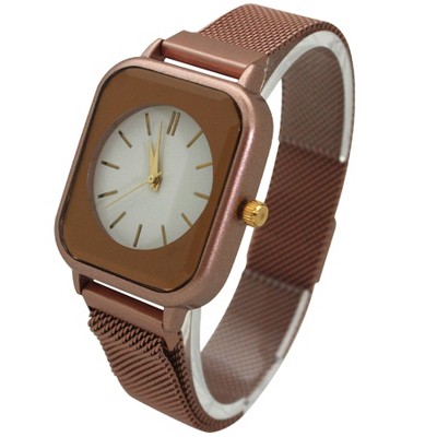 Olivia Pratt Mesh Fashion Watch With Magnetic Closure - Pinkrose